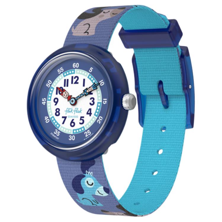 

SWATCH Flik Flak кварцевые детские часы 3185 мм синий циферблат корпус из био-материала ремешок из переработанного PET
