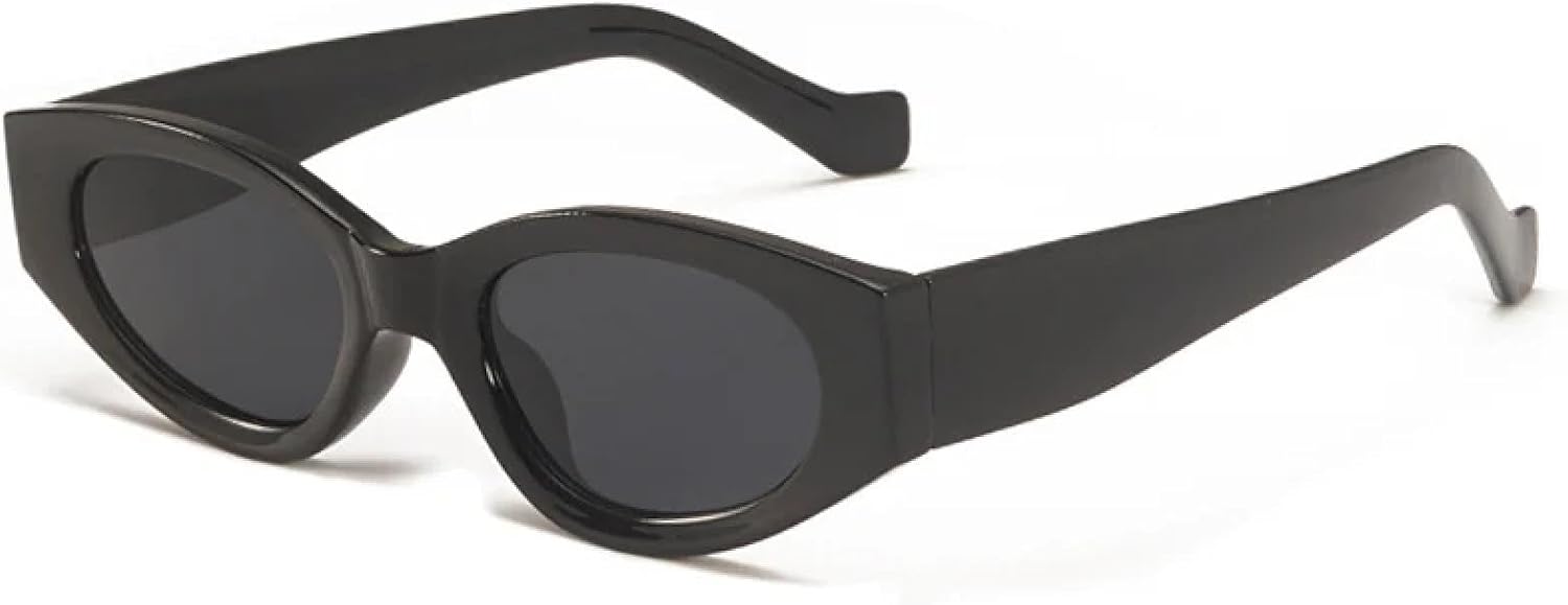 

Винтажные солнцезащитные очки «кошачий глаз», зеленые, в стиле панк, с защитой от УФ-излучения UV400, овальной формы, модные очки для женщин и мужчин VVTWSSW, Black-black