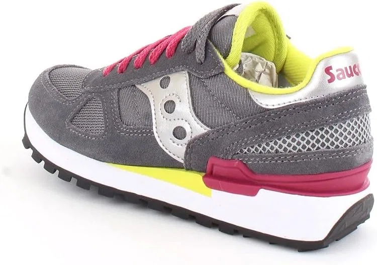 Кроссовки Saucony Shadow серого цвета с розовыми деталями, британский размер: — фото 2