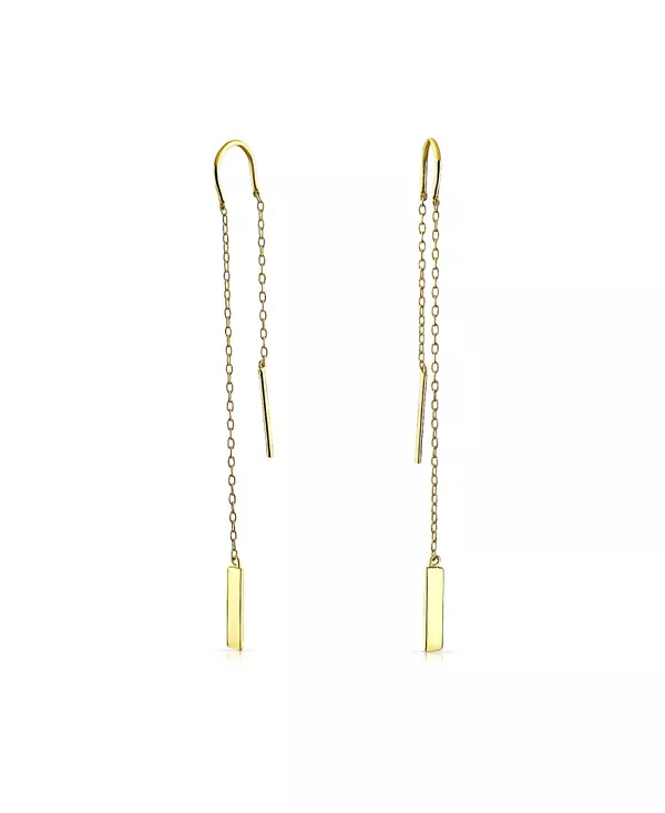 

Минималистичные геометрические серьги-цепочки с подвесками, позолоченные 14-каратным золотом, серебро 925 пробы Bling Jewelry, yellow