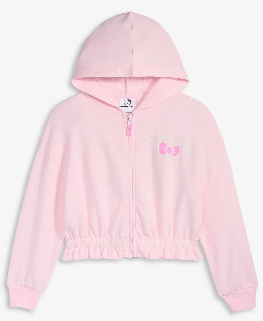 Детская толстовка с капюшоном Hello Kitty, размеры S-XL, розовый