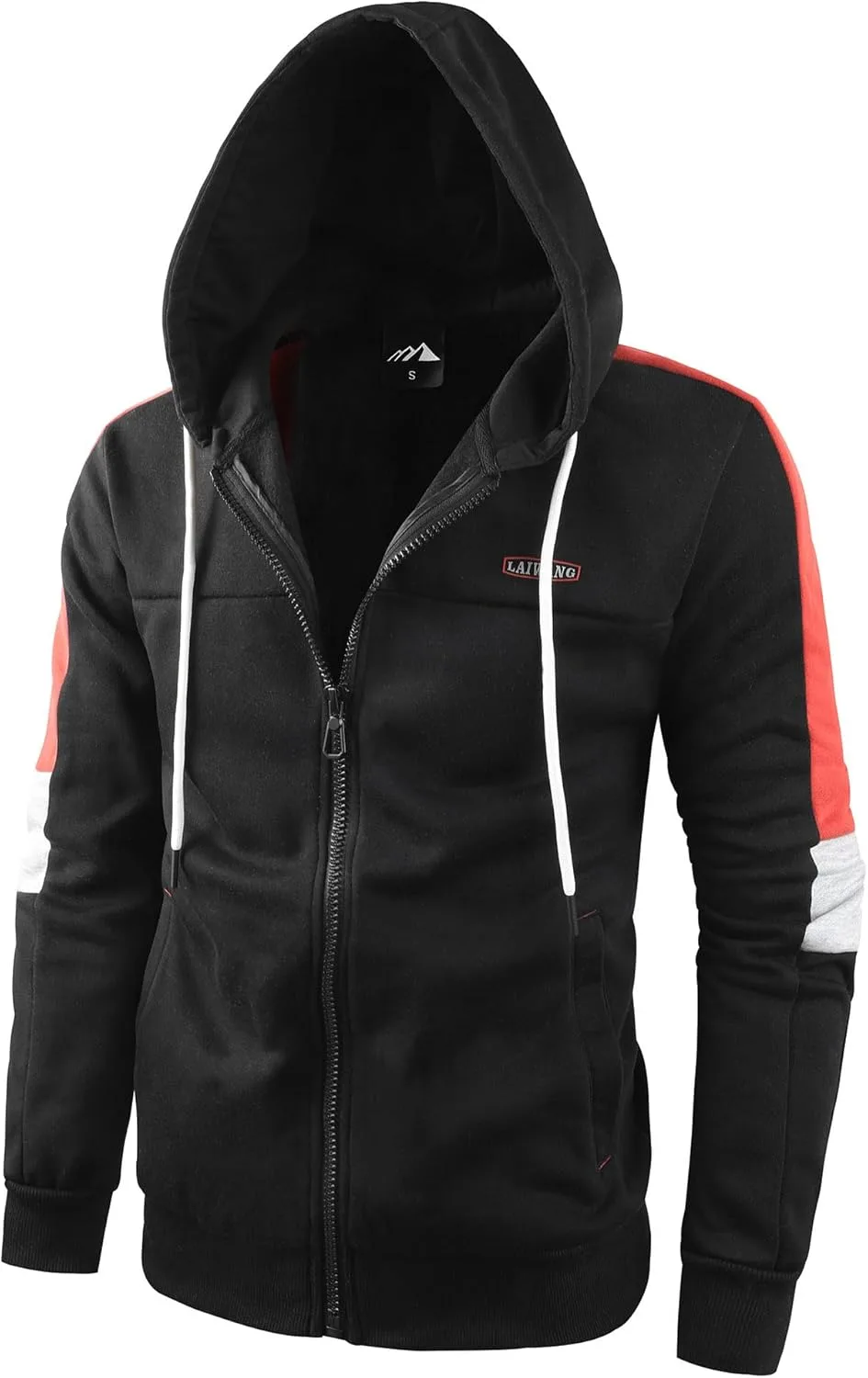 

Мужская худи на молнии с цветными блоками, легкая и приталенная LAIWANG