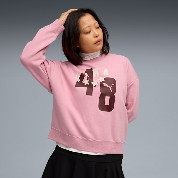 

Женская толстовка с круглым вырезом Puma Essentials Double Up, розовый