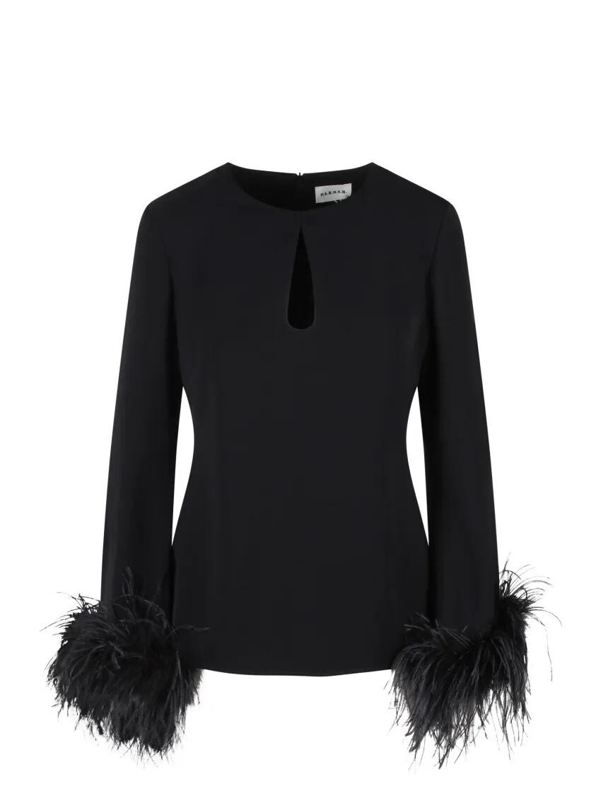 

Блузка feathers poker P.A.R.O.S.H., черный