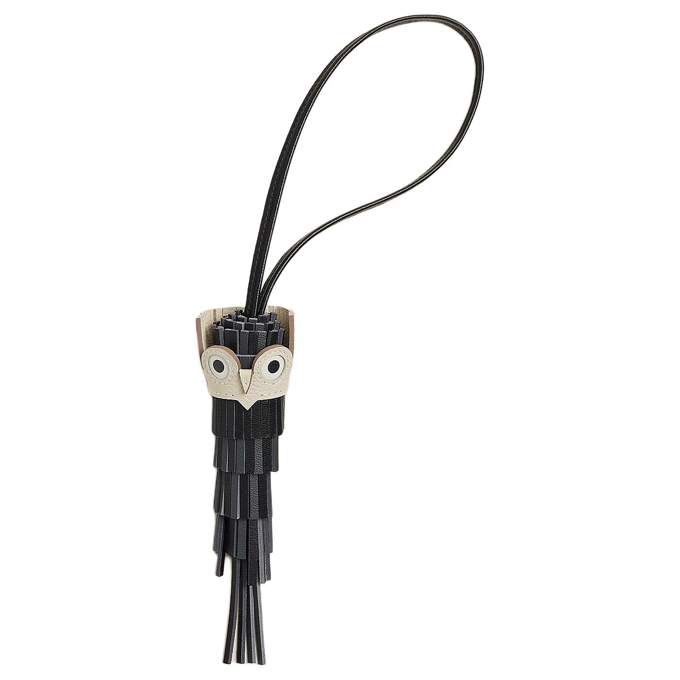 

HERMES Кожаный кулон женский чёрный пыльно-серый чёрный меловой белый белый, Black/Dusty Gray/Black/Chalk White/White