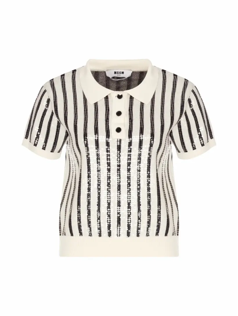 

Шерстяное поло с пайетками MSGM, мультиколор