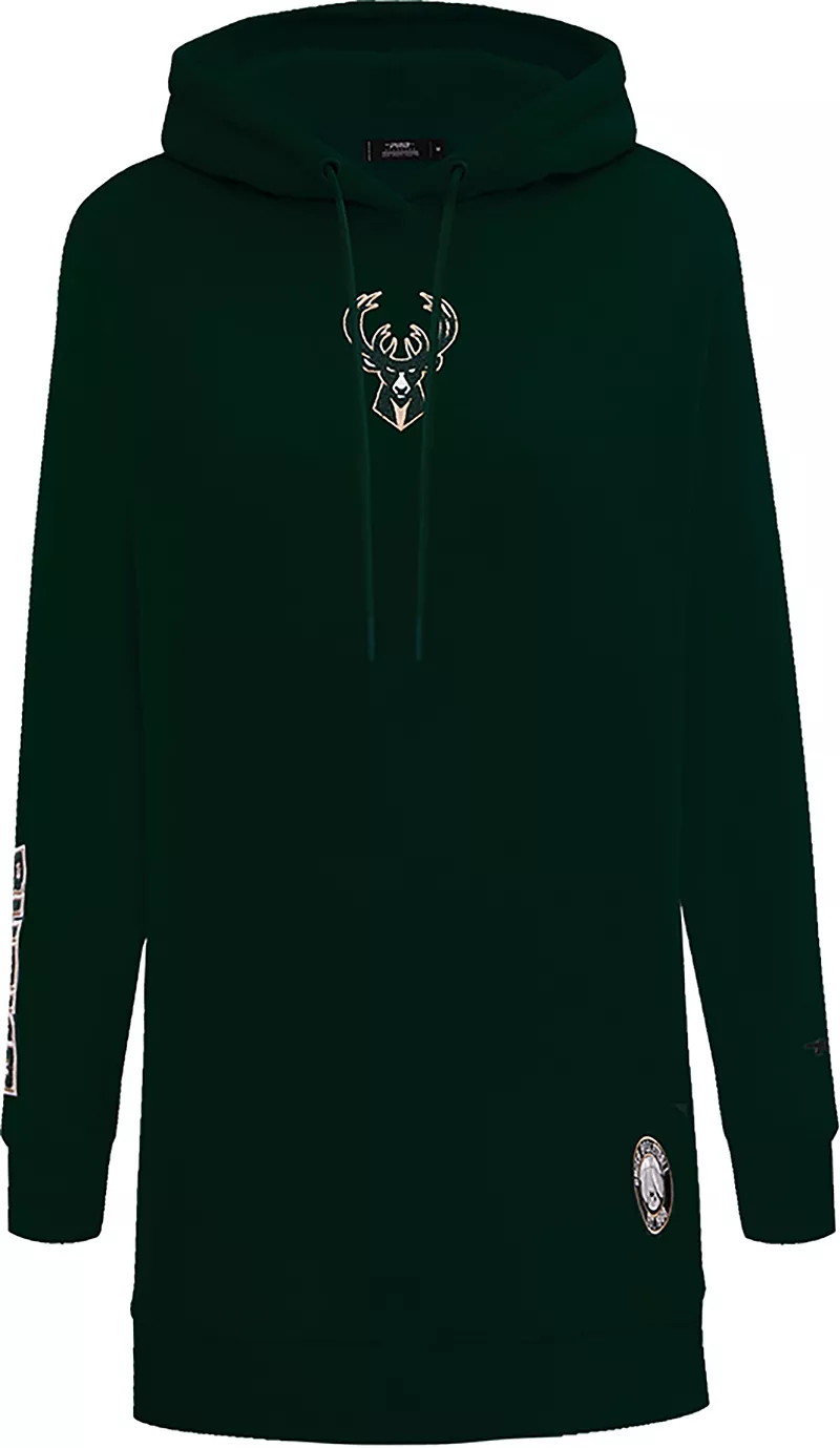 

Зеленое женское платье с капюшоном Pro Standard Milwaukee Bucks