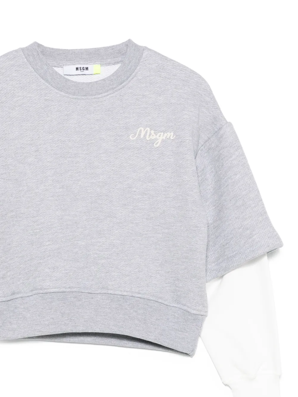 Двухслойная толстовка с вышивкой MSGM Kids, серый — фото 3