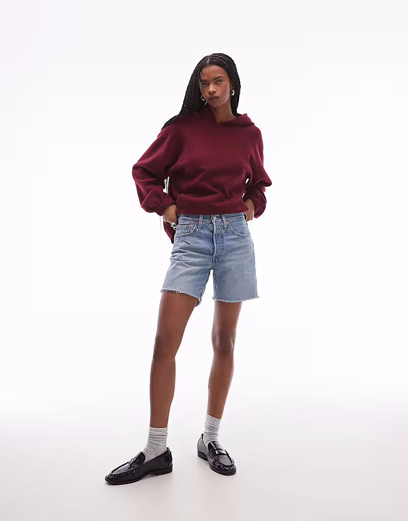 

Джинсовые шорты 501 с высокой талией и длиной до середины бедра, средне-синего цвета Levi'S