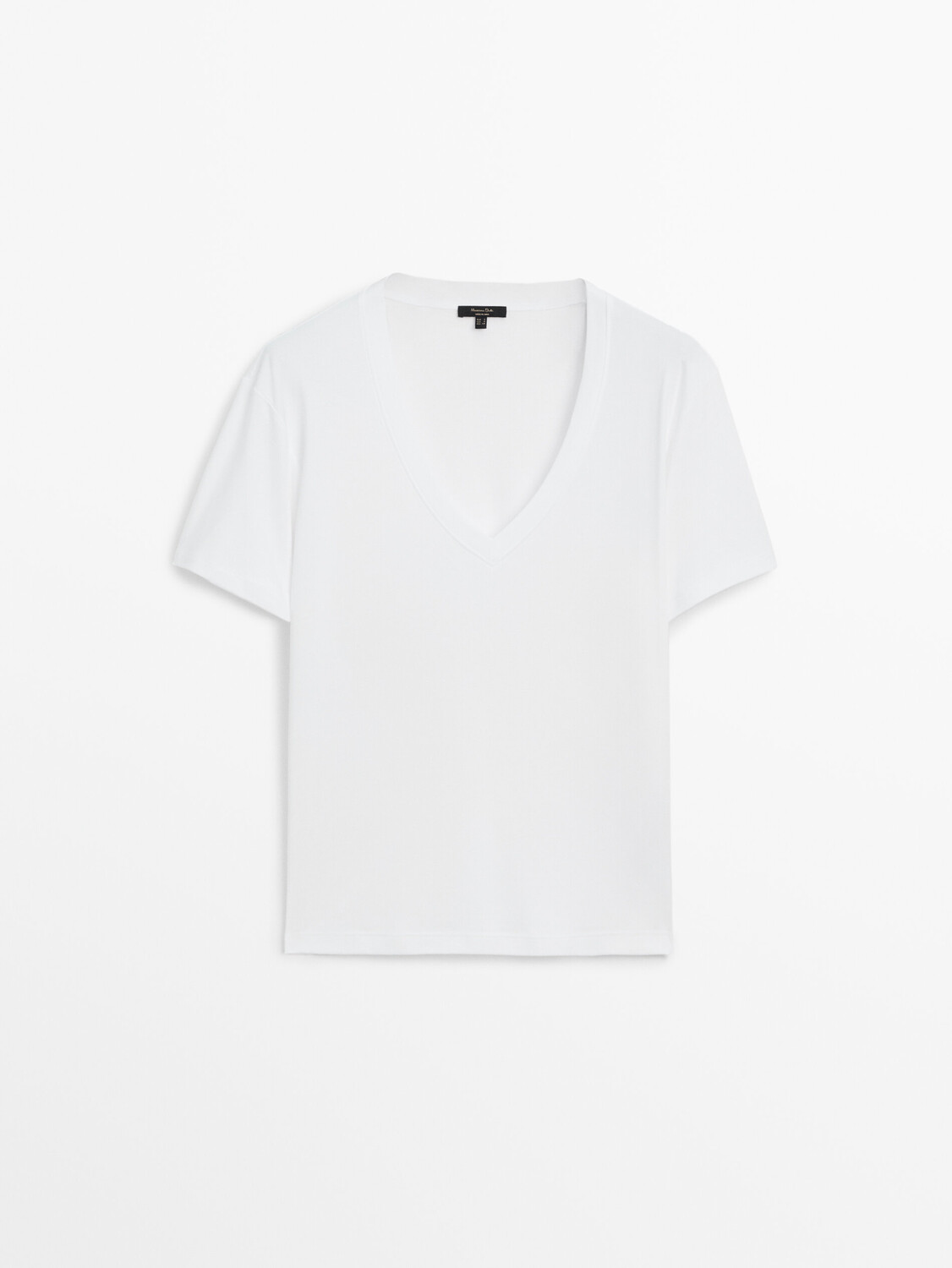 

Футболка из 100 % хлопка с v-образным вырезом Massimo Dutti, белый