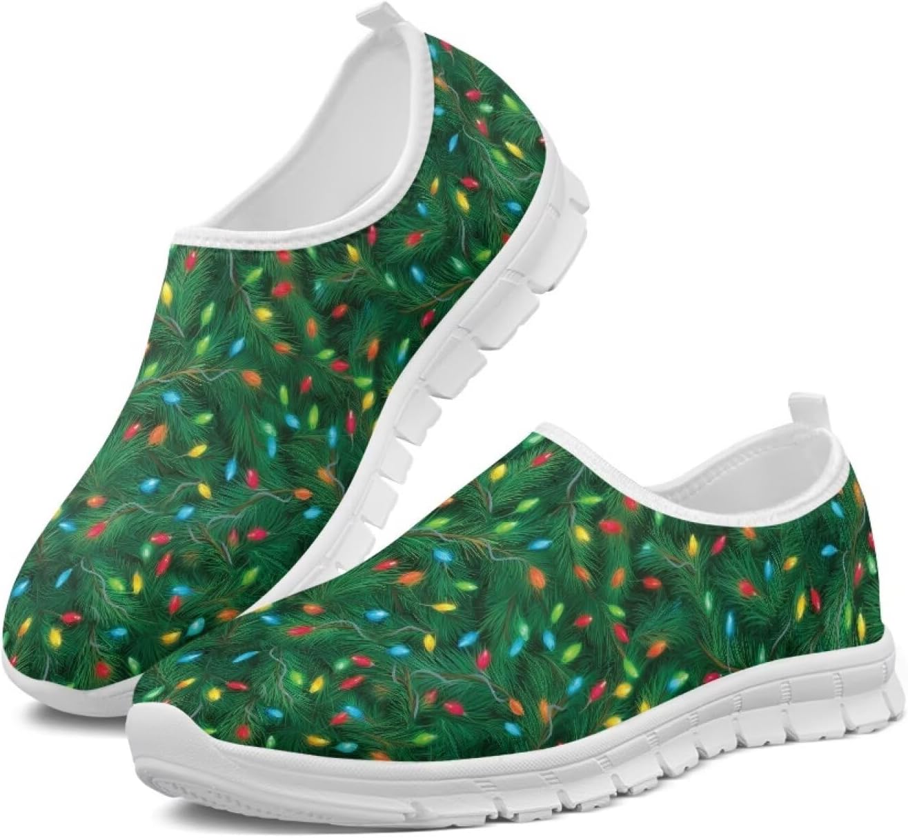 

Удобные женские слипоны для ходьбы Унисекс Взрослые модные повседневные кроссовки Fonplted, Christmas Theme