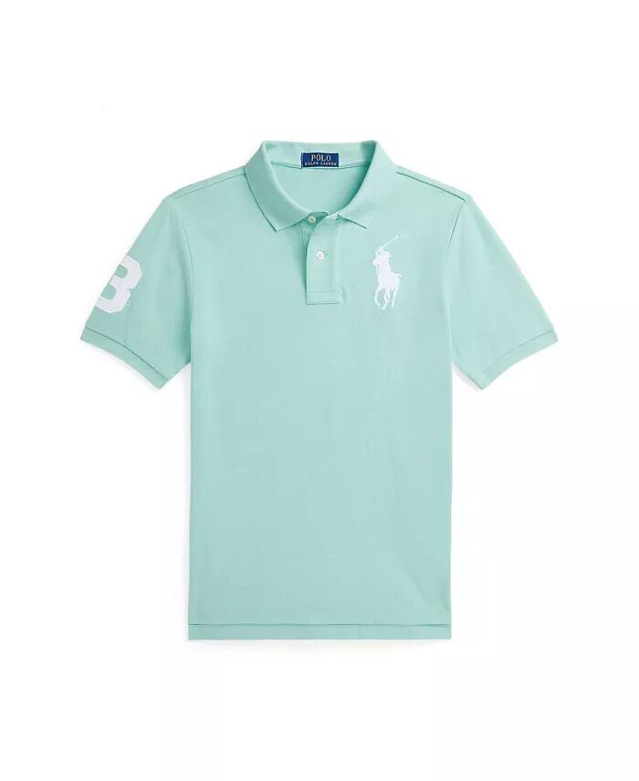 

Рубашка-поло из хлопковой сетки Big Boys Big Pony Polo Ralph Lauren, синий