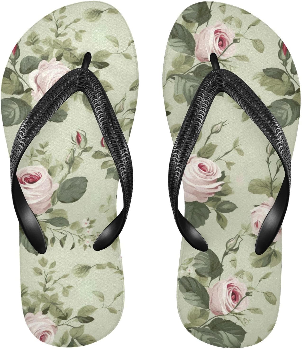 

Женские и мужские пляжные шлепанцы с цветочным акварельным принтом, резиновые, нескользящие, летние тапочки для душа и прогулки Sinestour, Flowers Floral Watercolor