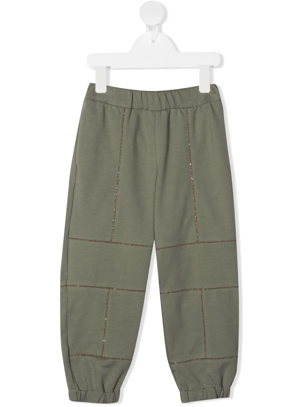 

Спортивные брюки с вышивкой бисером Brunello Cucinelli Kids, зеленый