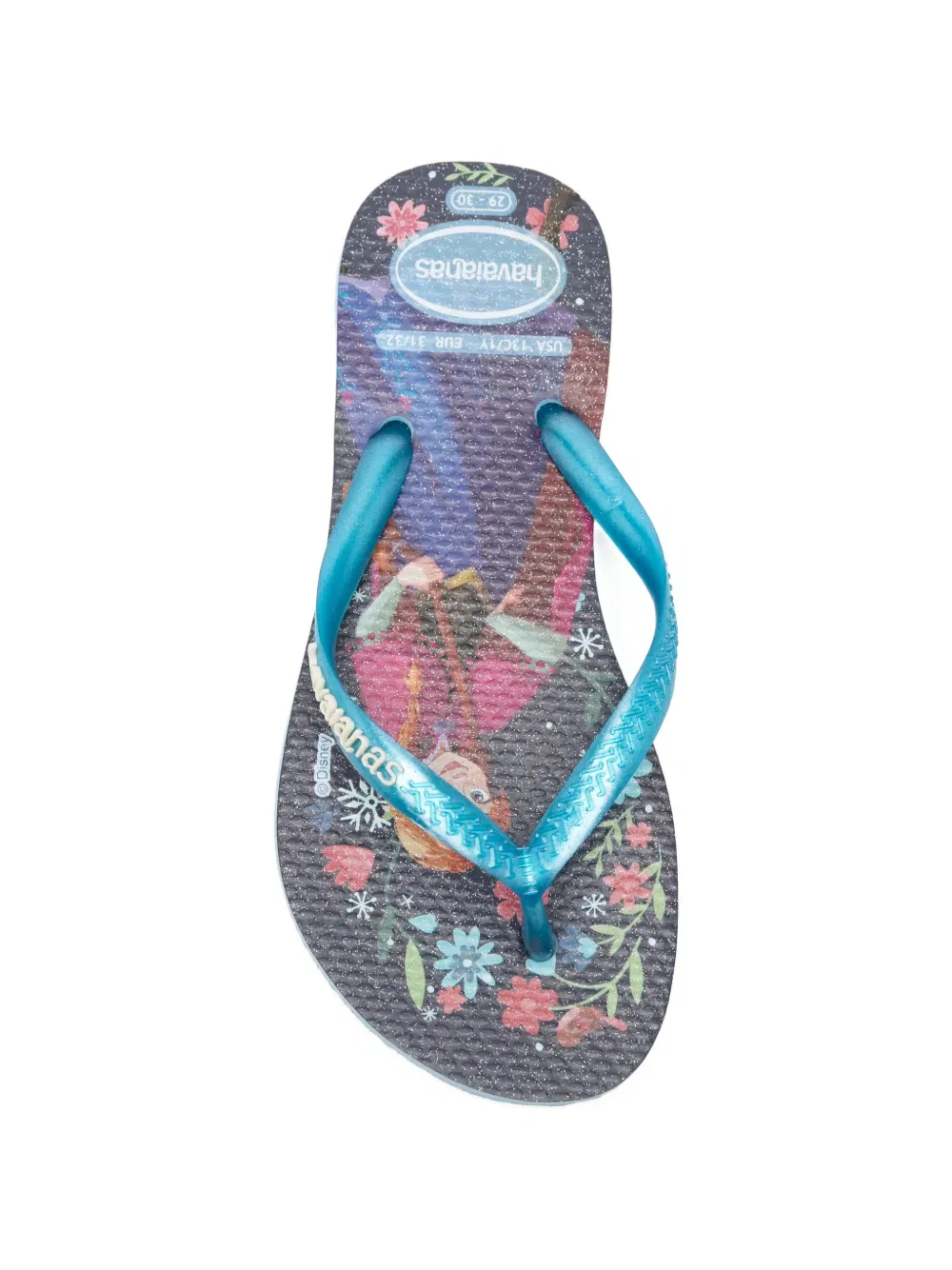 X шлепанцы Disney Slim Princess с графическим принтом Havaianas Kids, синий — фото 3