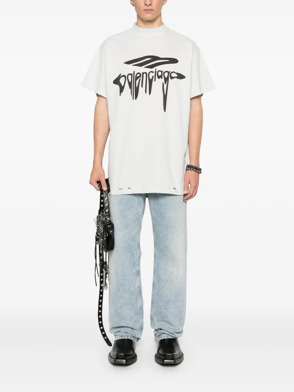 Футболка 3B Liquified BALENCIAGA, серый — фото 2