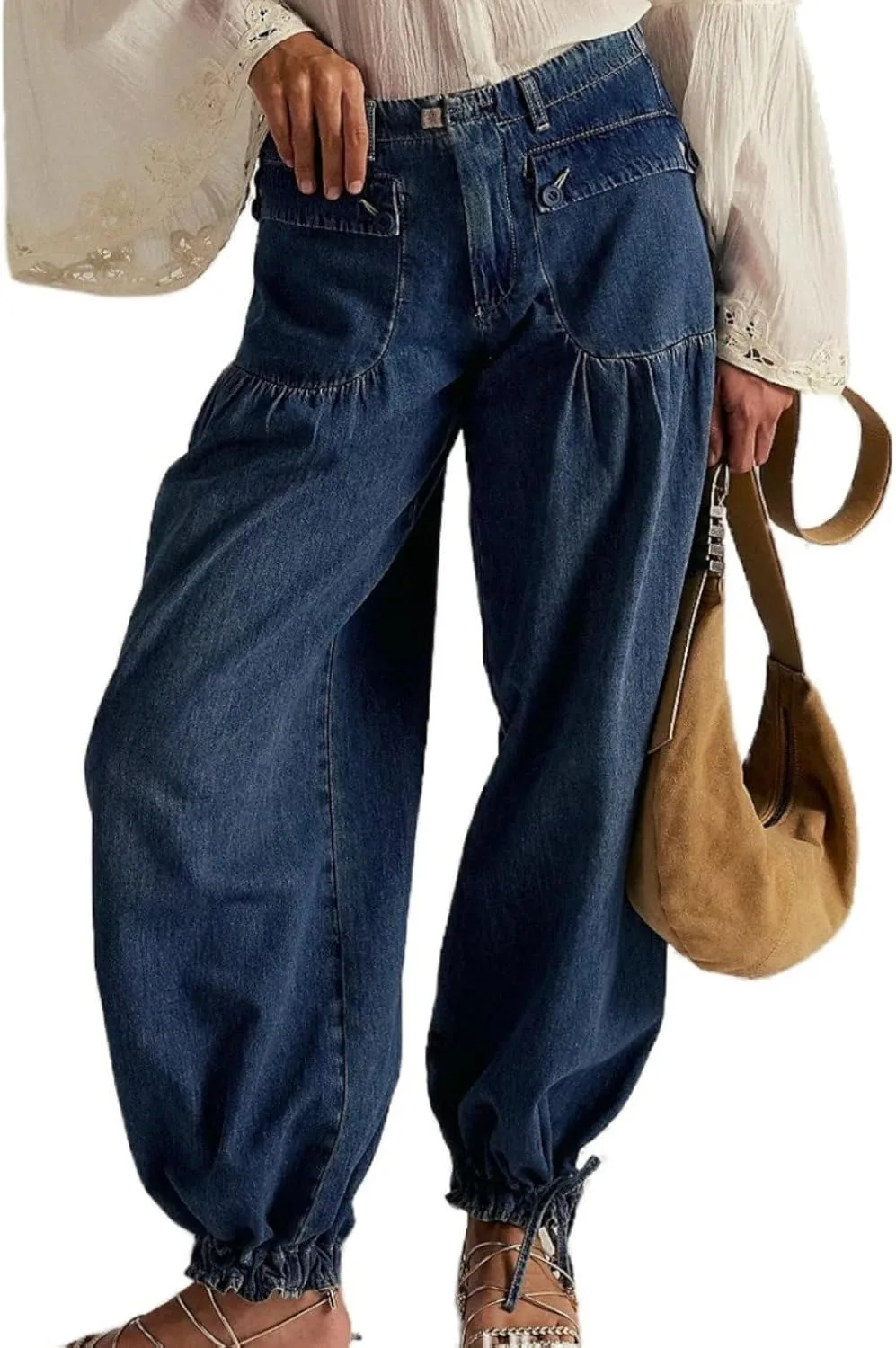 

Женские брюки Mid Waist Baggy Washed с карманами LsojbKjng