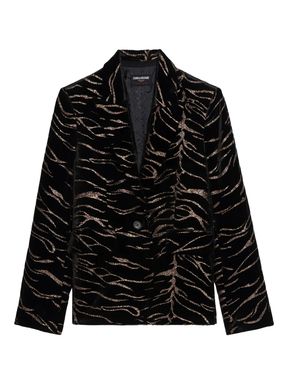 

Бархатный блейзер Vavy с тигровым узором Zadig&Voltaire, черный