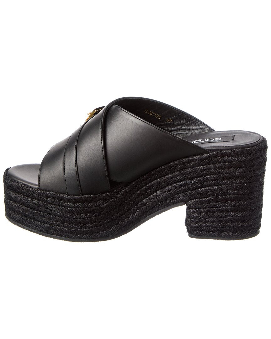 Sergio Rossi Leather Sandal, черный — фото 2