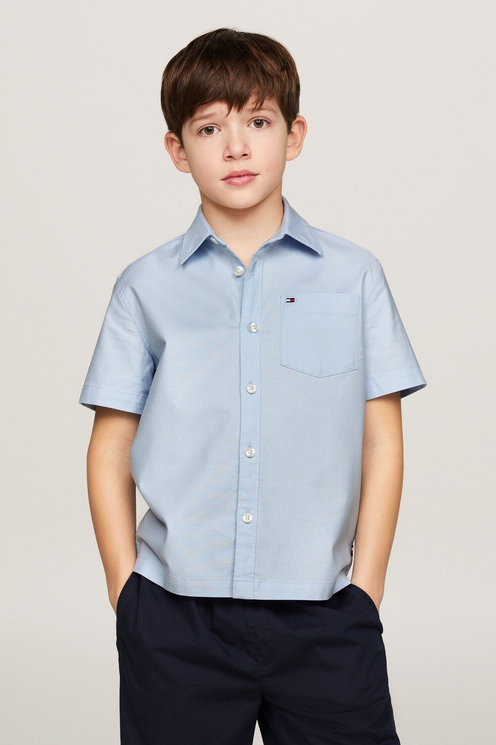 

Однотонная оксфордская рубашка Tommy Hilfiger, синий