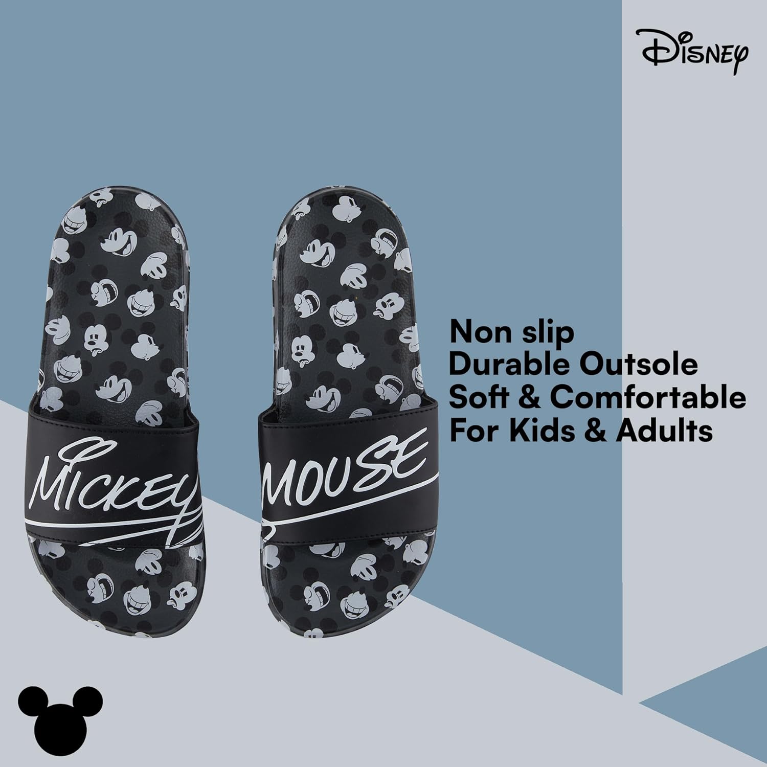 Мужские шлепанцы Disney с Микки Маусом - Обувь с Микки Маусом - Шлепанцы с Микки, Минни, Гуфи, Дональдом и Дэйзи, черный — фото 2