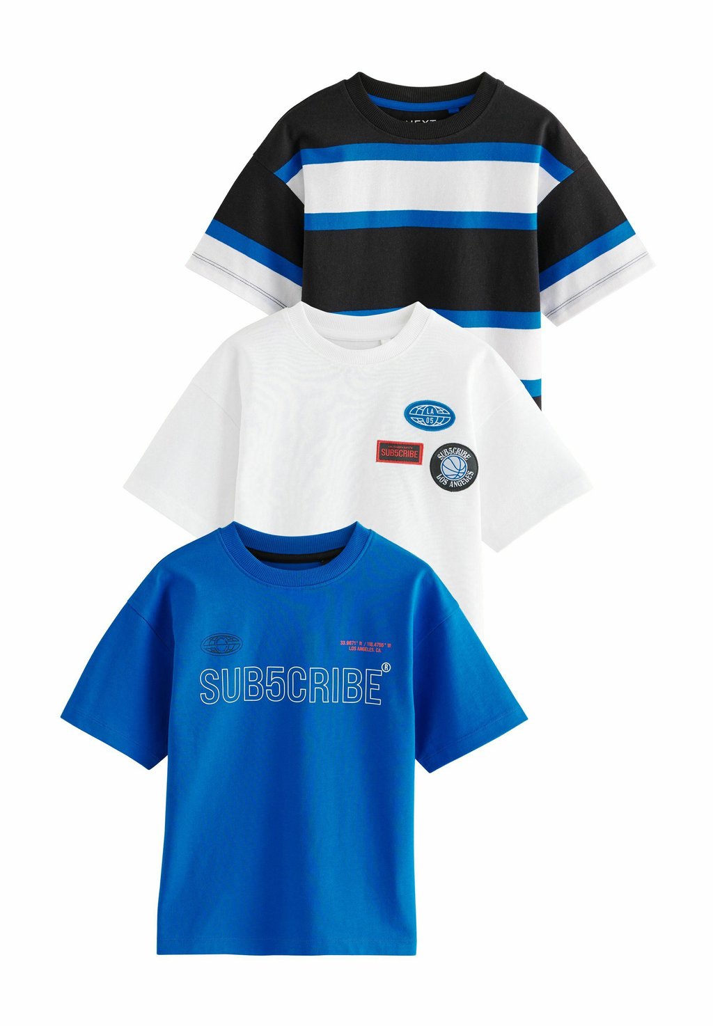 

Футболка с принтом SHORT SLEEVE GRAPHIC 3 PACK STANDARD Next, синий