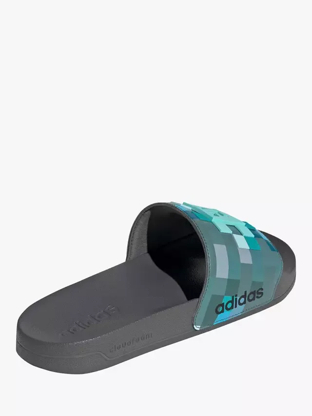 Сандалии Adidas Adilette Shower Minecraft Slider, серо-голубые adidas — фото 3