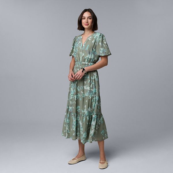 

Платье макси Petite Simply Vera Vera Wang, Green Mint Floral