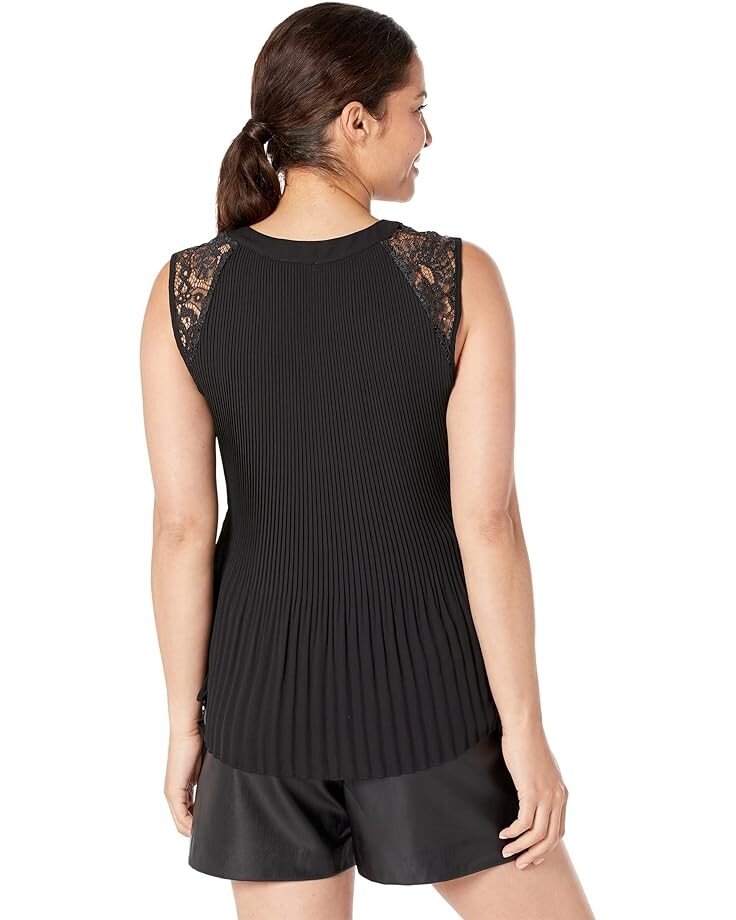 

Топ DKNY Short Sleeve Combo Sleeve Top, черный