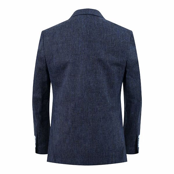 Классическая меланжевая куртка для мальчиков slim fit Elie Balleh, Navy — фото 2
