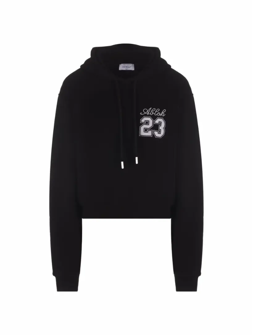 

Хлопковое худи с логотипом Off-White, черный