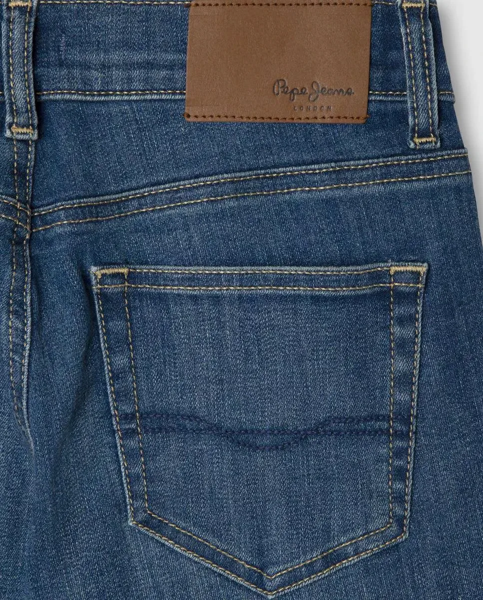 Детские джинсы сужающиеся к низу Asher Pepe Jeans, индиго синий — фото 4
