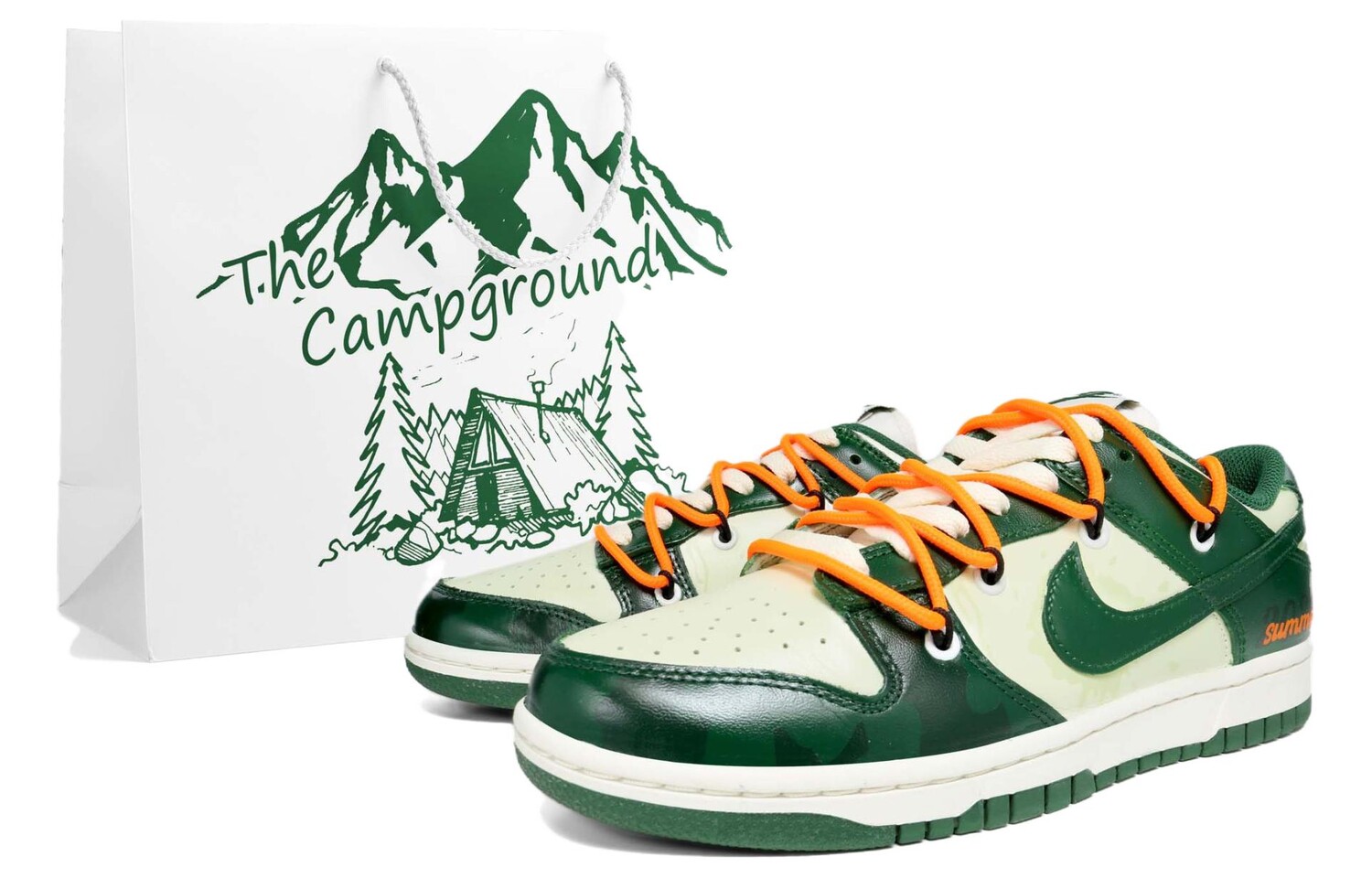 

Кроссовки Nike Dunk Skateboarding Shoes Women's Low-top Orange, зеленый