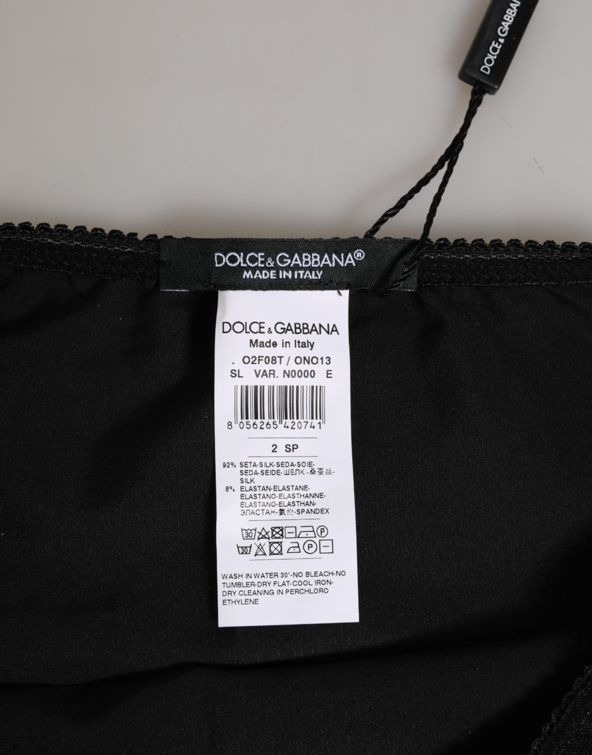 Черное шелковое эластичное нижнее белье с высокой талией Dolce & Gabbana, черный — фото 3
