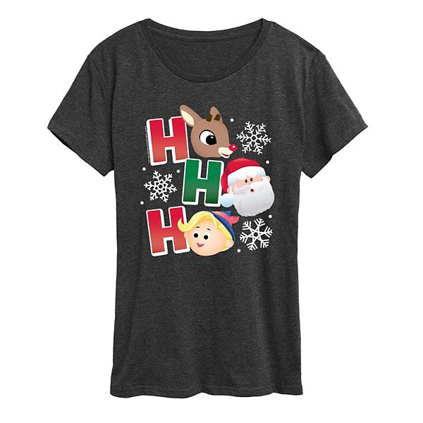 

Женская футболка с принтом Rudolph the Red-Nosed Reindeer Ho Ho Ho Licensed Character, Heather Charcoal, Черный, Женская футболка с принтом Rudolph the Red-Nosed Reindeer Ho Ho Ho Licensed Character, Heather Charcoal