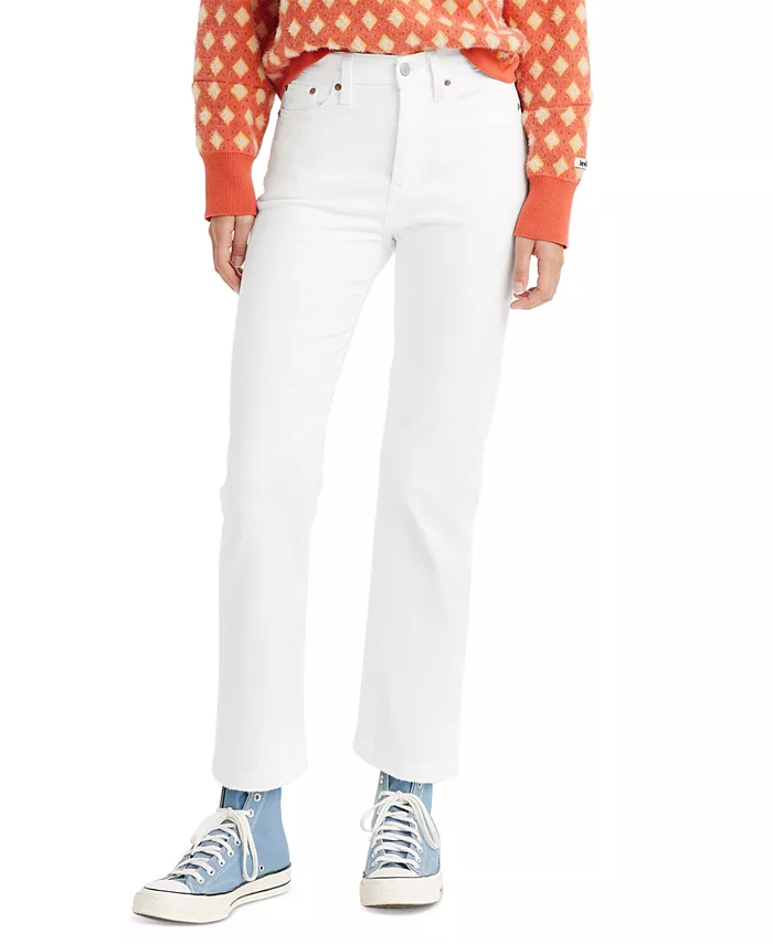 

Женские укороченные джинсы Wedgie с прямыми штанинами и высокой посадкой Levi's, белый