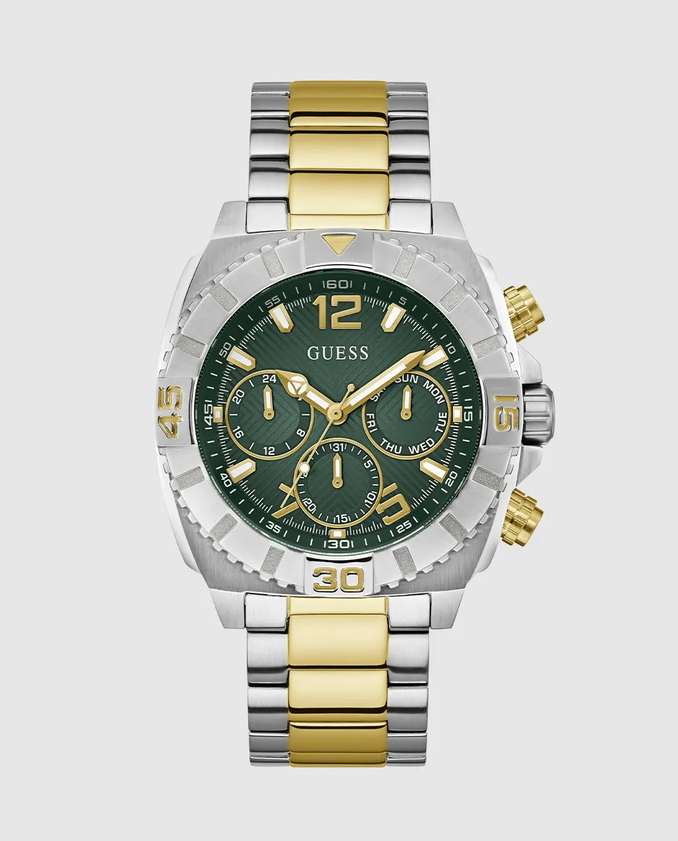 

Мужские часы Traction GW0800G1 из стали с серебряным ремешком Guess, серебряный