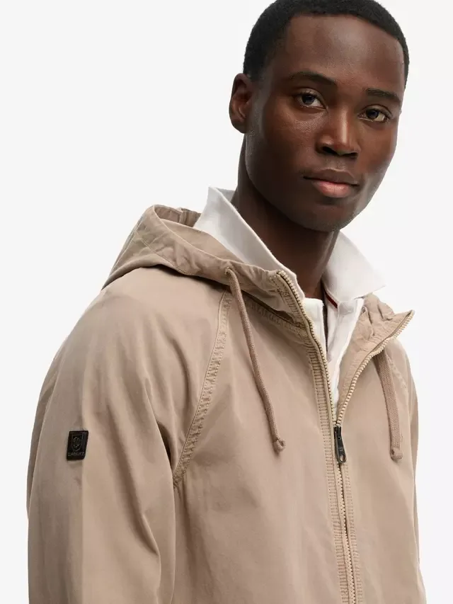 Куртка с капюшоном из выстиранного твила, цвет выстиранный камень Superdry — фото 4