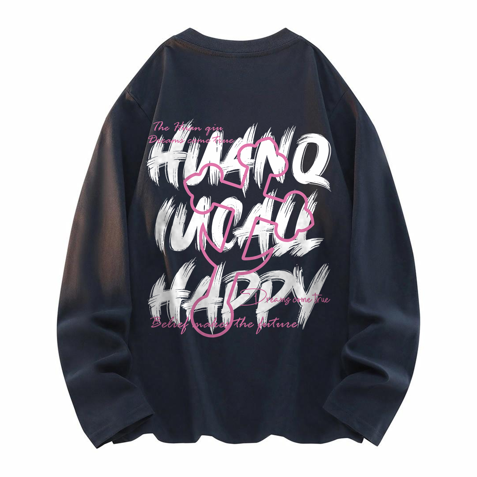 

Футболка Unisex Crew Neck Moderate Heavyweight HUANQIU, темно-синий (long-sleeved)