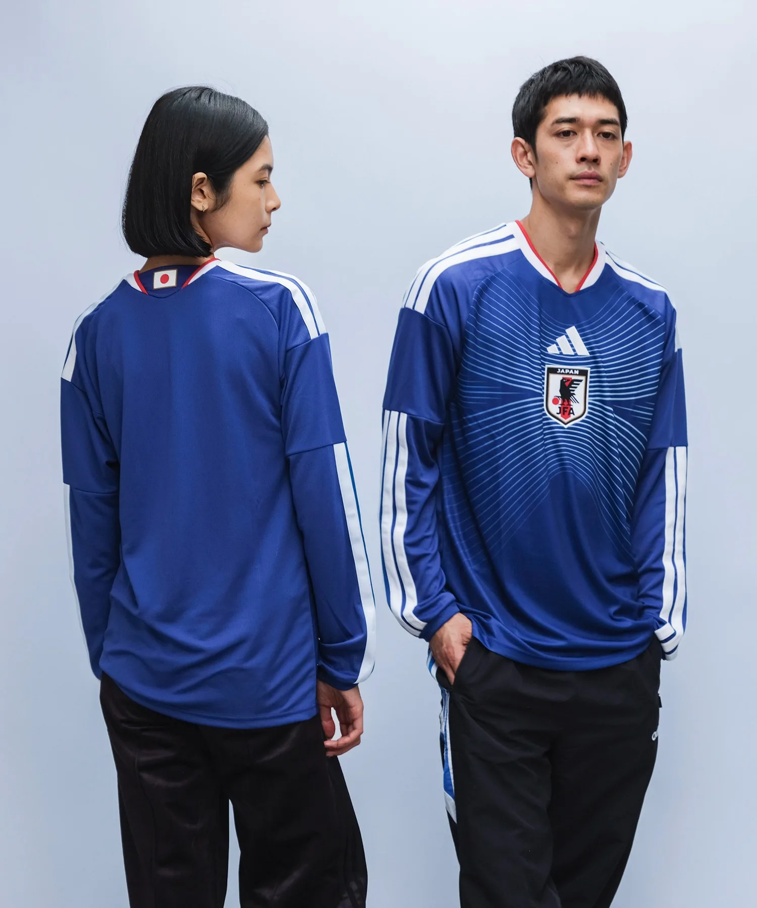 Мужская/женская футболка сборной Японии 2026 Adidas Home с длинным рукавом синяя — фото 2