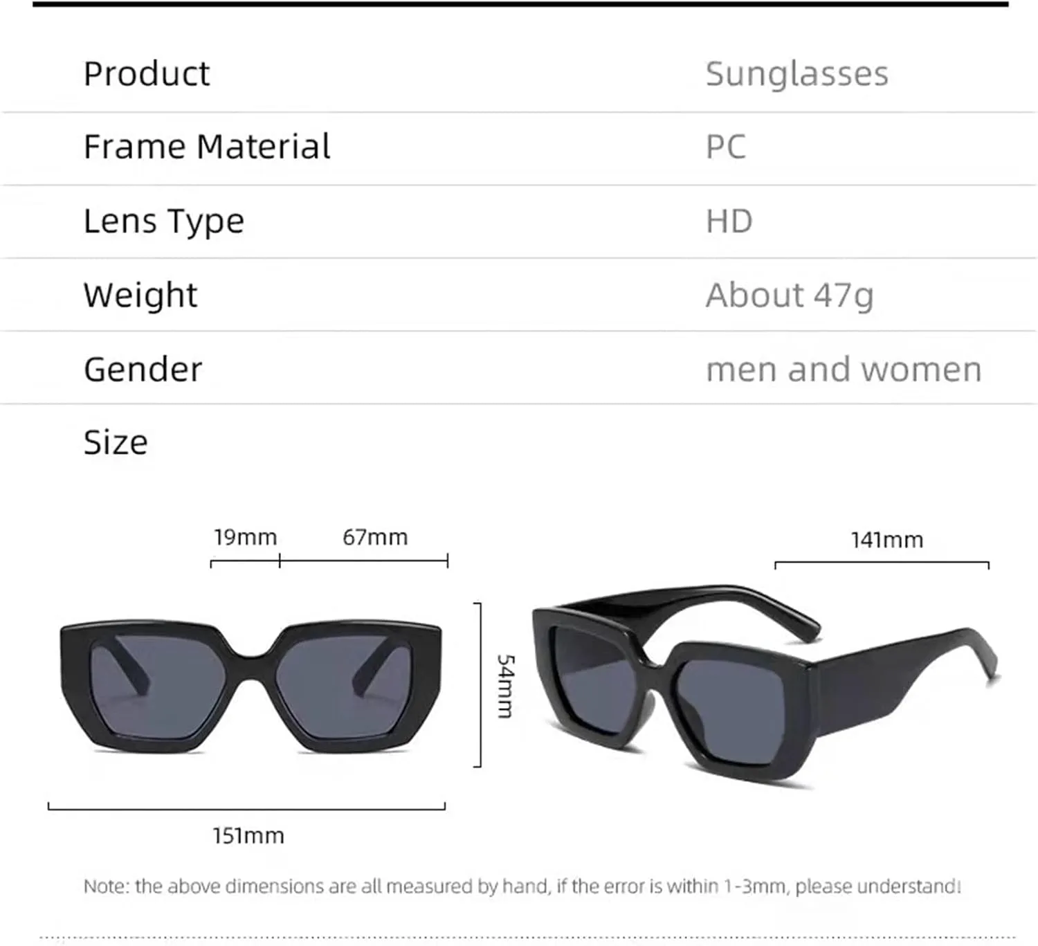 

Солнцезащитные очки XINXIN в квадратной ретро-оправе большого размера для мужчин и женщин, идеально подходят для отдыха на природе (цвет: B, размер: средний), B