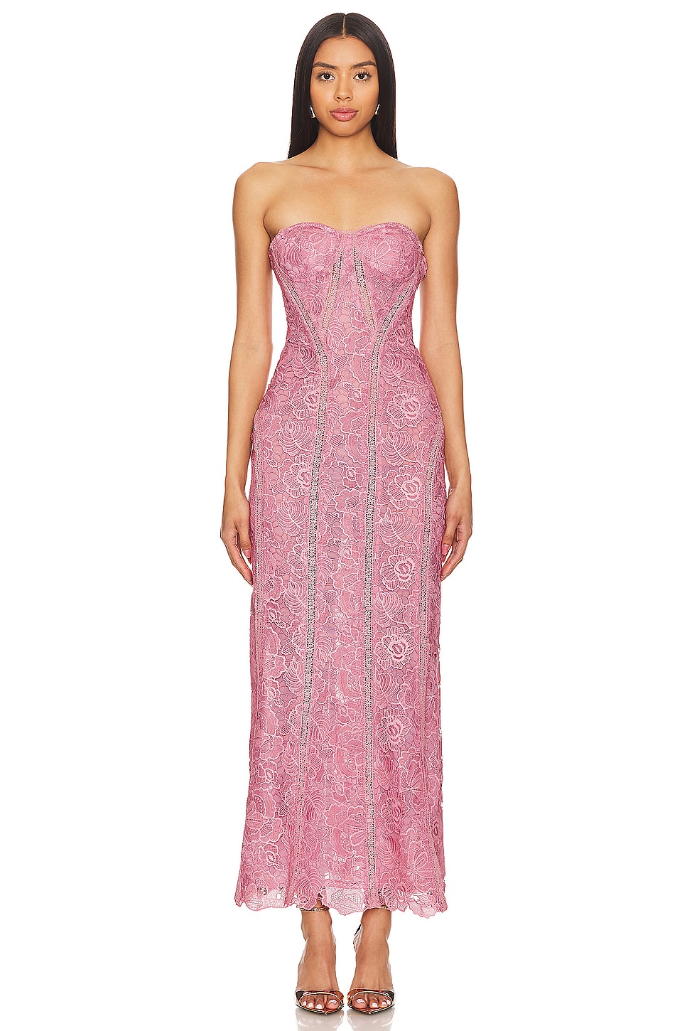 

Платье миди из кружева x revolve paris Rococo Sand, красный