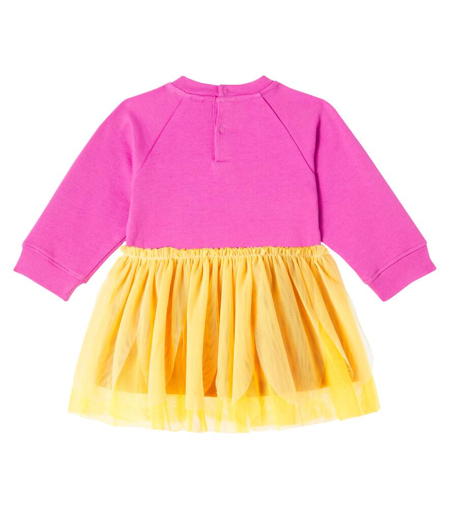 Детское платье из хлопкового джерси с принтом Stella McCartney Kids, Fuchsia — фото 2