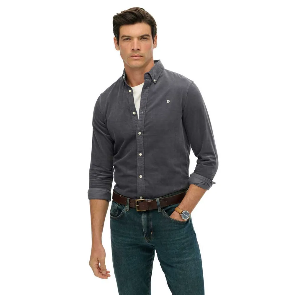 

Рубашка с длинным рукавом Superdry Classic Needle Cord, серый