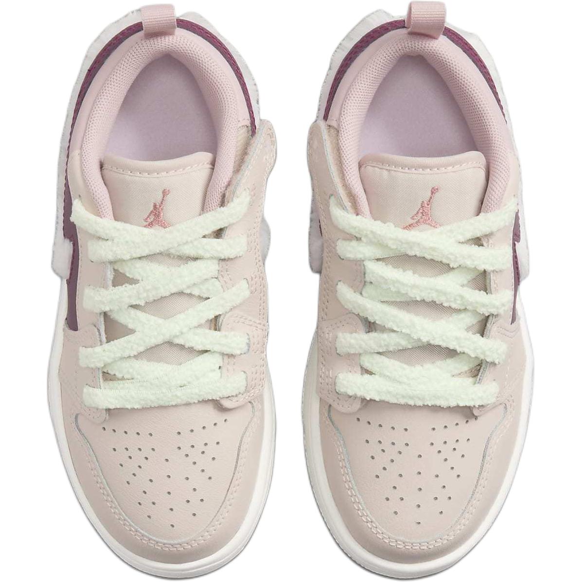 Детские повседневные кроссовки Jordan Air 1 Pink/Umber/Beige с противоскользящей подошвой и износостойким покрытием — фото 4