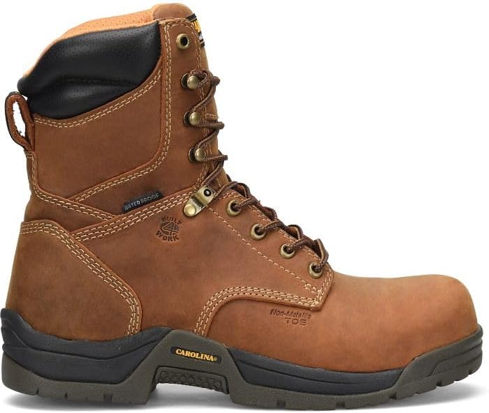 Мужские водонепроницаемые рабочие ботинки Carolina Boots Bruno Hi 8 с подкладкой-подушкой, стелькой AG7 и противоскользящей подошвой, темно-коричневый — фото 2