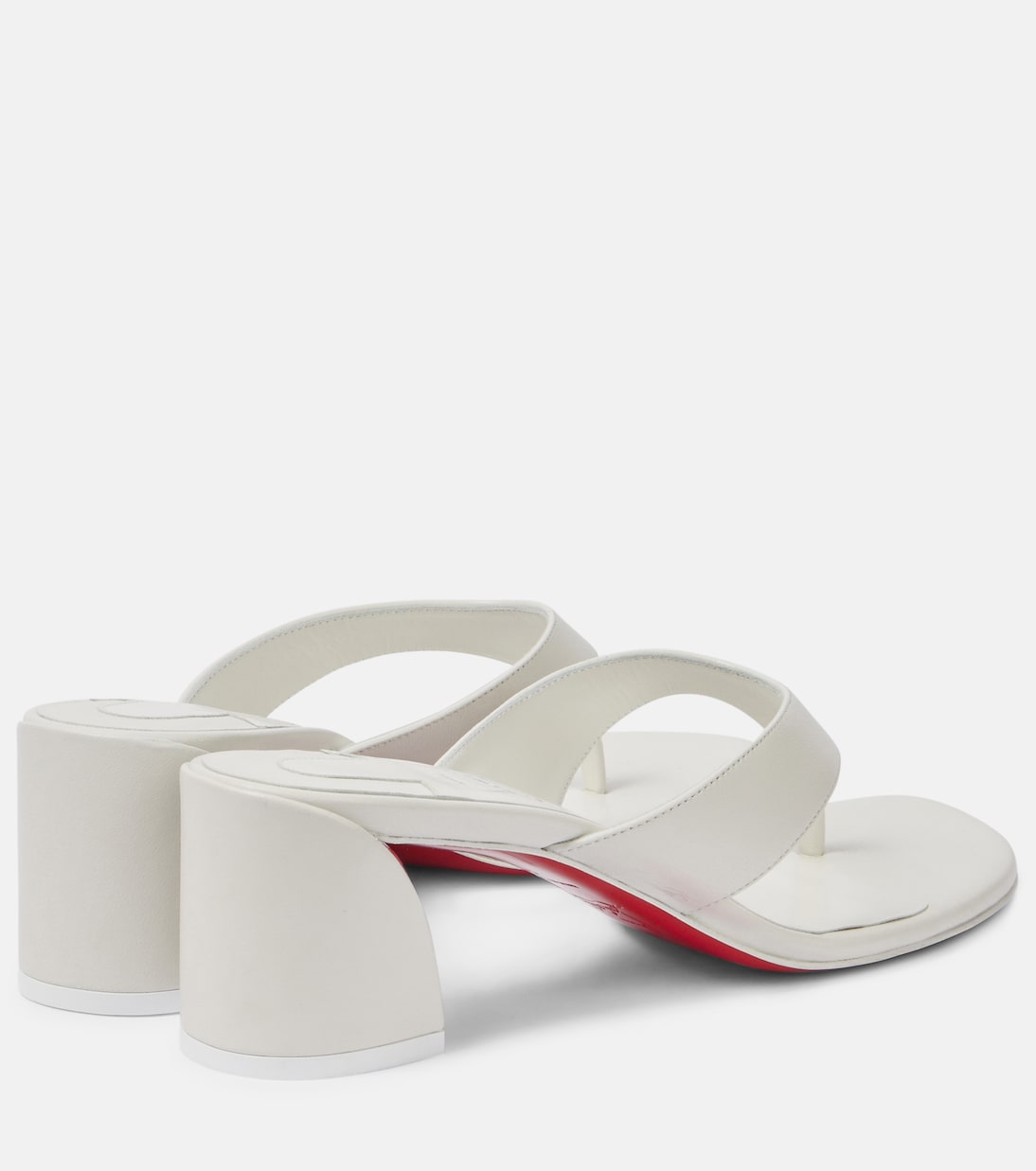 Женские кожаные сандалии Janetonga 55 на ремешках Christian Louboutin, белый — фото 2