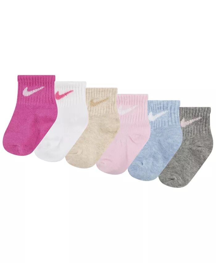 

Носки с логотипом Swoosh для маленьких мальчиков и девочек, упаковка из 6 шт Nike, розовый