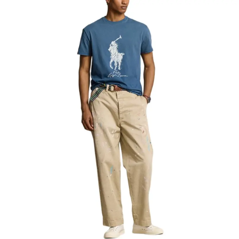 Мужская футболка Polo Ralph Lauren синяя — фото 4