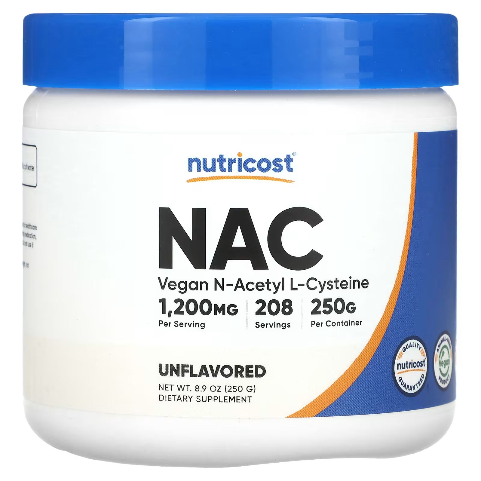 

Веганский NAC, без вкуса, 8,9 унции (250 г) Nutricost